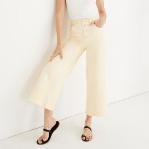 Madewell wise-leg cropped jeans in pastel yellow